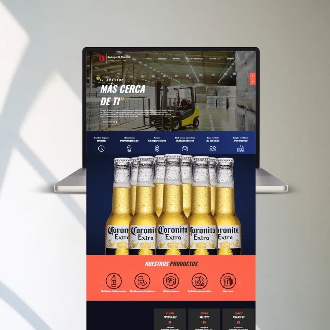 Sitio de Bodega El Abastos en maqueta de dispositivos