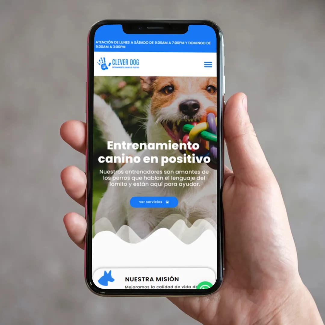 Sitio de Clever Dog en maqueta de dispositivos