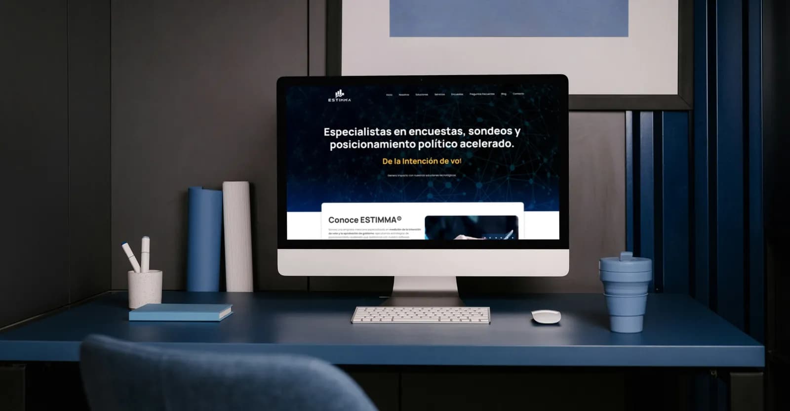 Sitio de Estimma en monitor