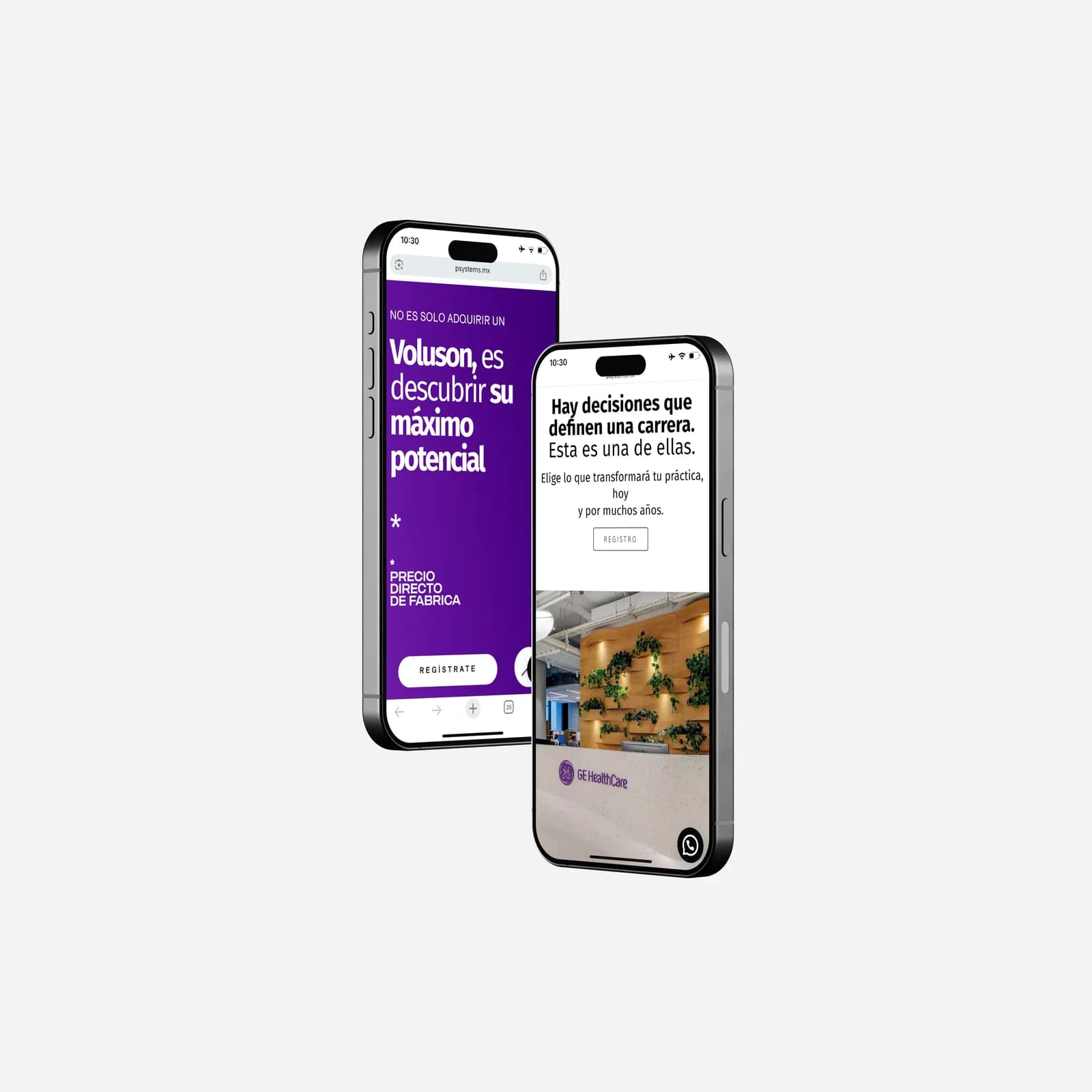 Sitio de venta GE Healthcare en maqueta de dispositivos