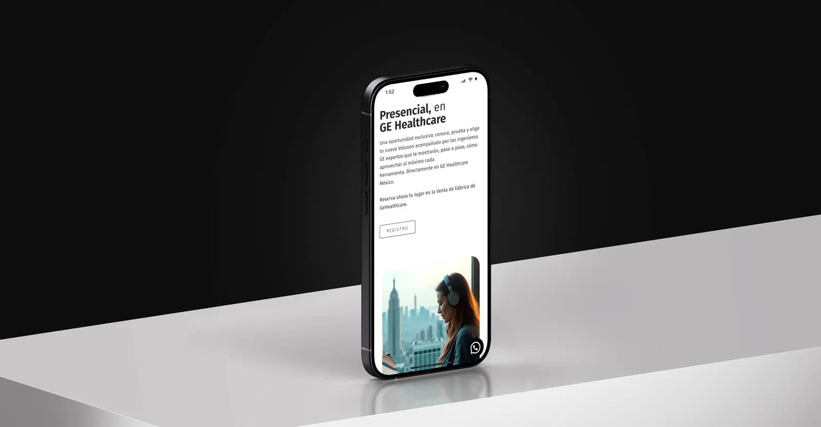 Sitio de venta GE Healthcare en celular