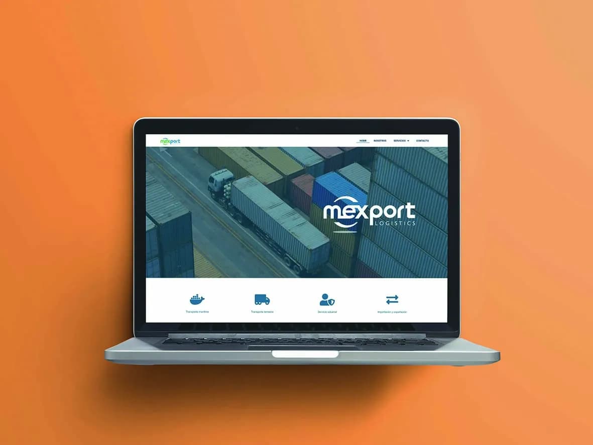 Sitio de Mexport en maqueta de dispositivos