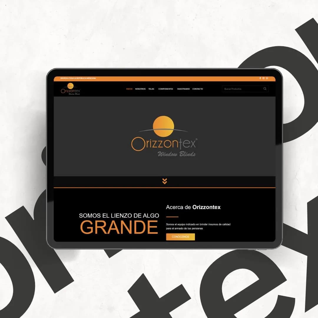 Tienda en línea de Orizzontex en maqueta de dispositivos