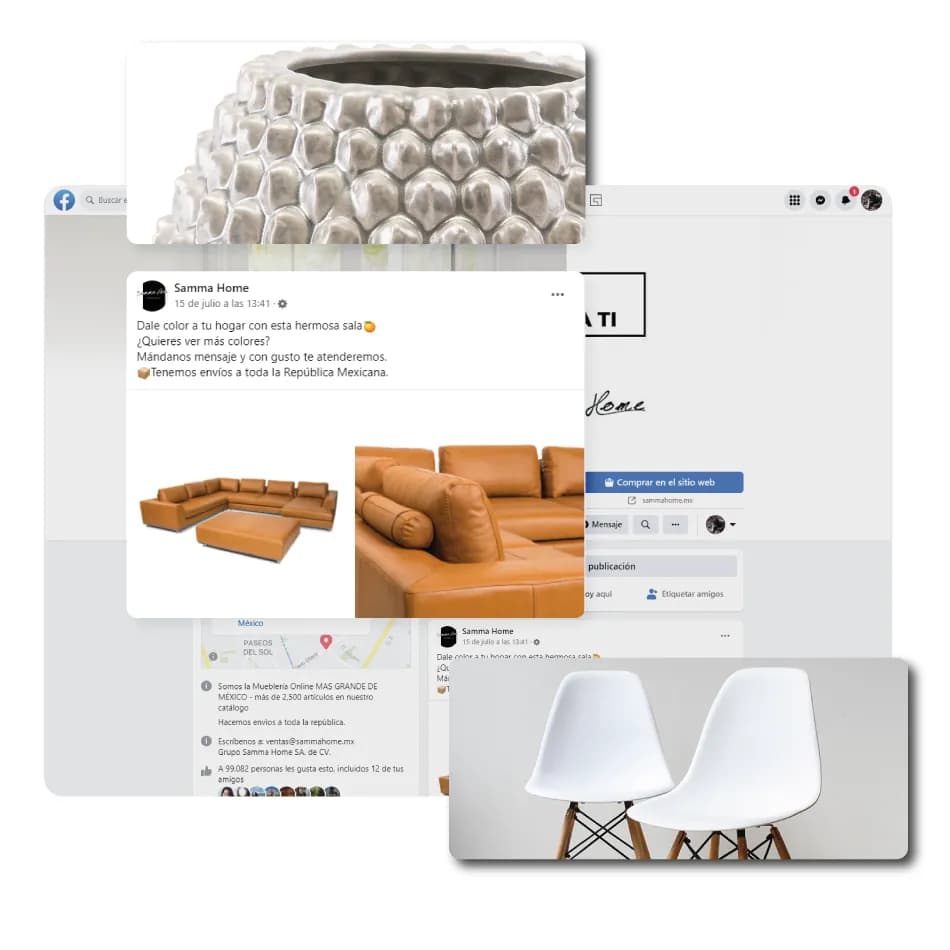 Publicaciones de Samma Home para redes sociales