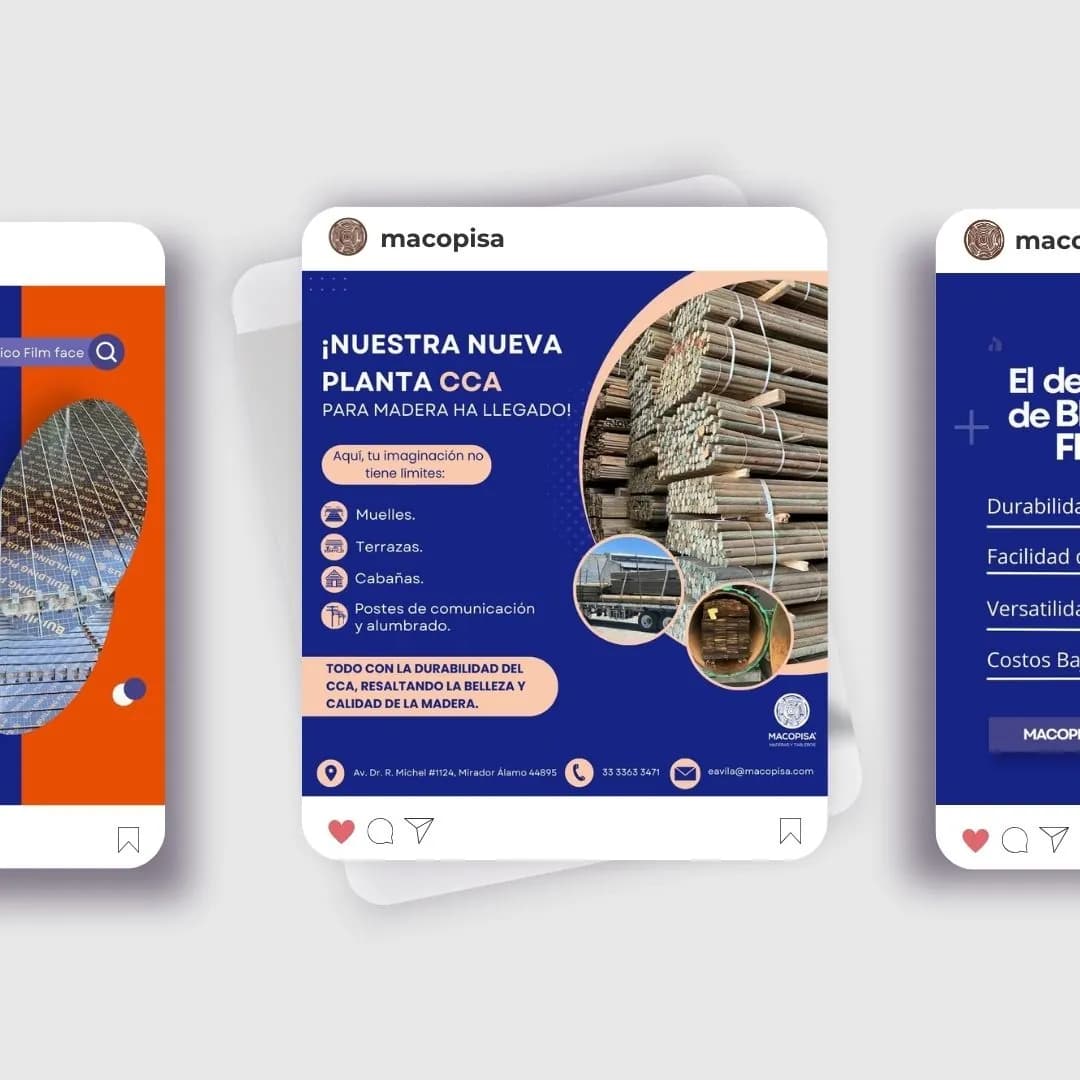 Publicaciones de Macopisa para redes sociales